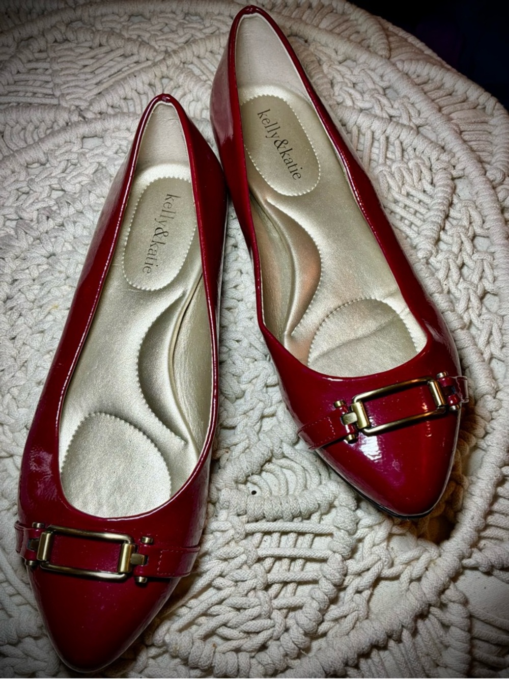 ❤️ Kelly & Katie Red Patent Flats – Women’s 9.5